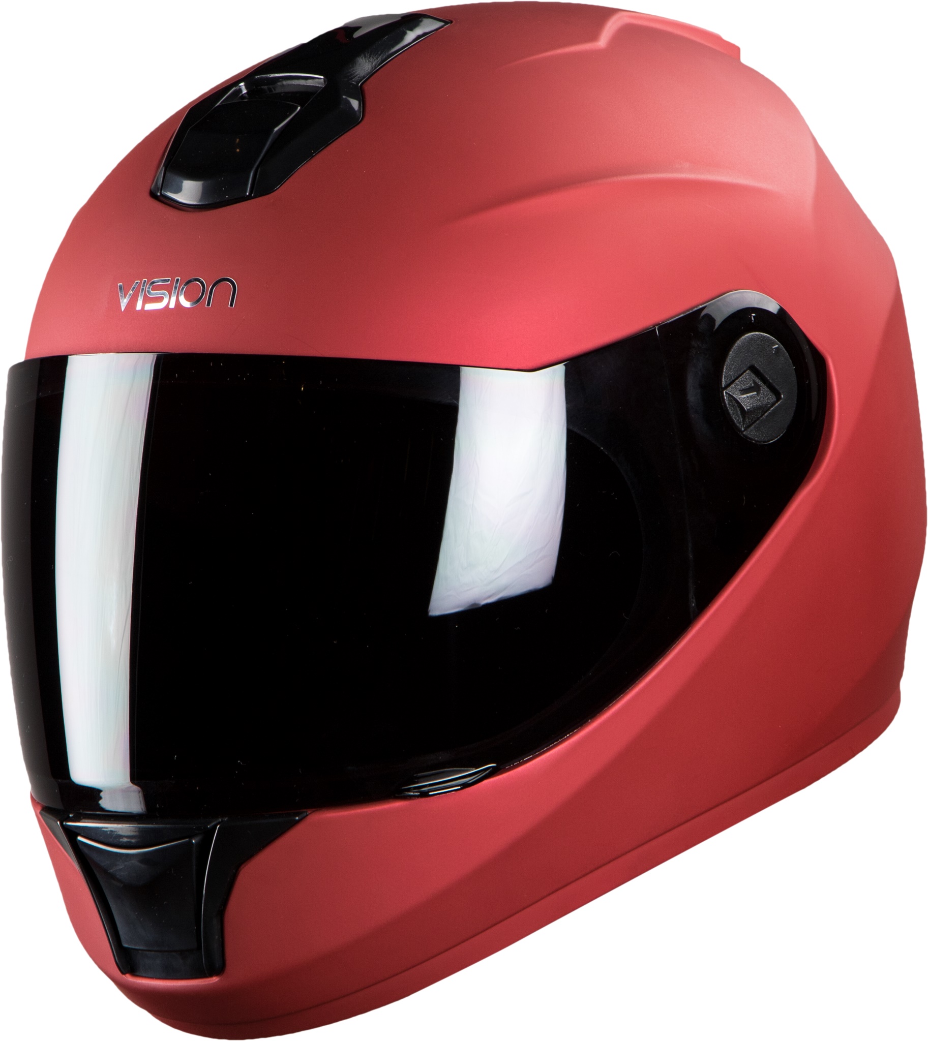 Steelbird HI-GN Men Vision Painted Matt Sports Red ( Fitted With Clear Visor Extra Smoke Visor Free)